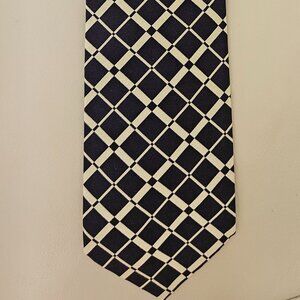 Nicky Milano Navy Blue & Ivory Men's Necktie